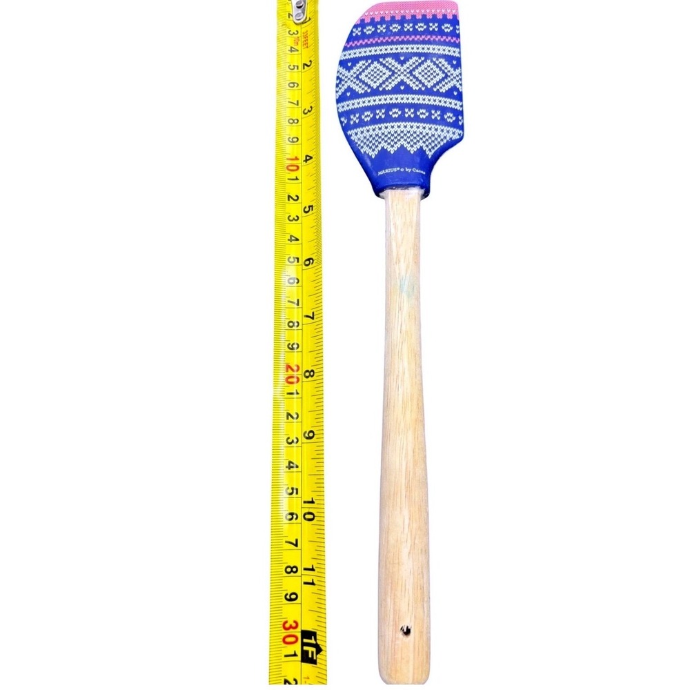 Marius by Cocca Silicone Spatula Wooden Handle Fair Isle Nordic Pattern Norway